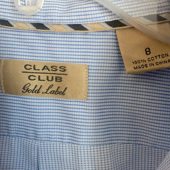 Boys Button Down Blue & White Checked - Picture 5 of 6